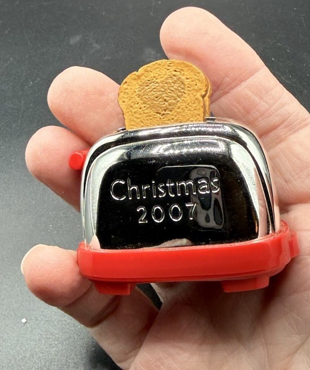 Hallmark Toast For Two Christmas Ornament Toaster Goes Up & Down No Box -LO20